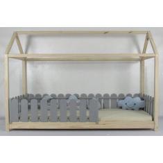 Cama Montessoriana Solteiro Casinha Colorida Madeira Maciça Pinus - Pi