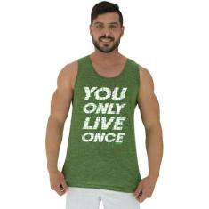 Regata Clássica Masculina MXD Conceito You Only Live Once, G, Verde cl