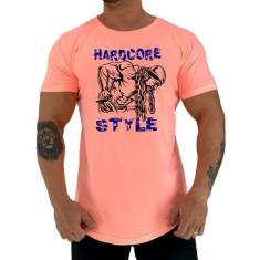 Camiseta Longline Manga Curta MXD Conceito Hardcore Style, EGG, Salmão