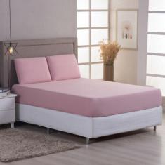 Jogo Cama Lençol Sonnet Casal Padrão Malha Lisa 100% Algodão Macio 3 P