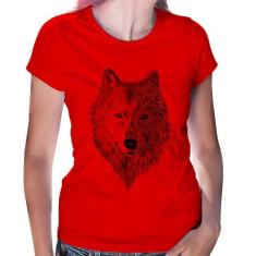 Baby Look Lobo Mandala - Foca na Moda, Vermelho, GG