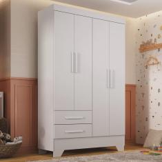 Guarda Roupa Infantil 4 Portas mdp Tic Tac Espresso Móveis