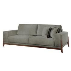 Sofá Fixo Magnus 3 Lugares Luxo 2,10m Castellar Móbile Linho Cinza