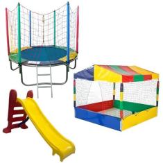 Pula Pula Trampolim Cama Elástica 1,83m Piscina de Bolinhas Quadrada 1
