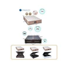 Cama Box Baú Casal Reforçada Queen + Colchão Sankonfort Tranquillité M