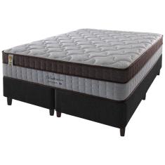 Cama Box King Preto + Colchão Molas Baltimore Sup200kg 193cm