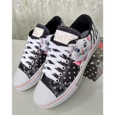 Tenis feminino Casual Branco Confortável Jovens Adultos Tecido Estampa