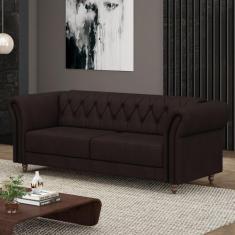 Sofá Living Sala de Estar Stanford Chesterfield 2 Lugares 180cm Pés de