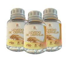 Levedo De Cerveja - 60 Cápsulas 400Mg Kit Com 3 Potes - Lider Vendas