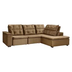 Sofa de Canto Retratil e Reclinavel com Chaise 3 Lugares Takei Viviane