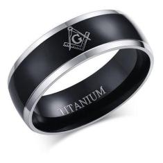 Anel  Masculino Titânio Preto Maçônico Maçom 8mm - Judith Joias, 31