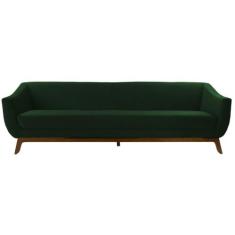 Sofá 3 Lugares Milano Verde Base Madeira Larbelle Móveis