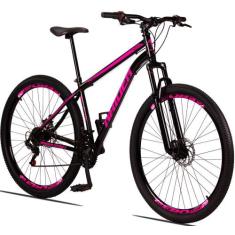 Bicicleta 29 Raider Sport Aço 21 Marchas Freio a Disco com Suspensão -