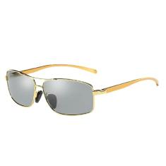 Óculos de Sol Masculino Lioumo, Fotocromático, Polarizados, Óculos de Condução Anti-reflexo (Dourado)
