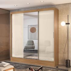 Guarda Roupa Casal 3 Portas 4 Gavetas Plata Demóbile Amendola Touch/Off White