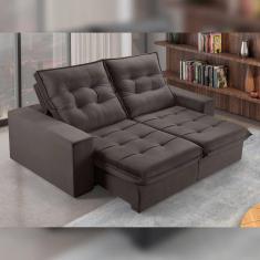 Sofá Retrátil e Reclinável 2 Lugares 230cm M166 Marrom Escuro