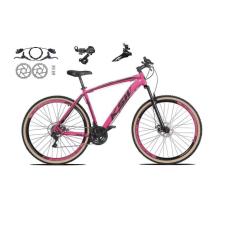  Bicicleta aro 29 Ksw Xlt 24v Câmbios Shimano Freios Hidráulicos Garfo com Suspensão Pneu Faixa Bege -  Rosa