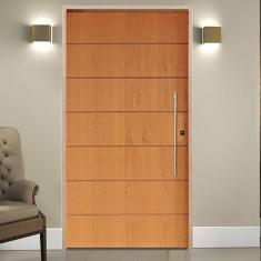 Kit Porta Pronta Padrão Imbuia 210x140cm Direito Batente 14cm Fechadura Rolete Rodam Portas