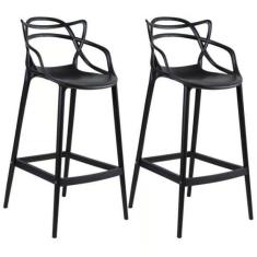 Kit C|2banqueta Baixa Masters Allegra - 66 Cm - Preto