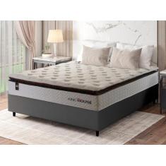 Conjunto Cama Box c/ Molas Ensacadas New York Branco Casal 138x188x73 