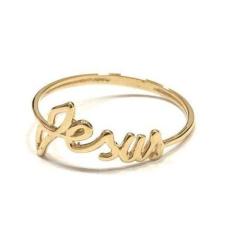 Anel de ouro 18k Jesus - Elegancy Joias, 16