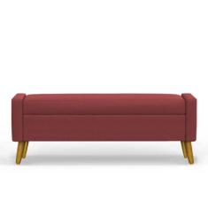 Recamier Bau Londres 1,60m Suede Bordo - Clique Decor - Clique decoraç