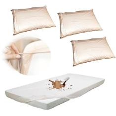 Kit 2 Fronha + Lençol Queen Impermeável Com Elástico Colchão - Senior 