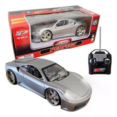 Carrinho De Controle Remoto Carro Ferrari F430 Com Led Prata - Perfect