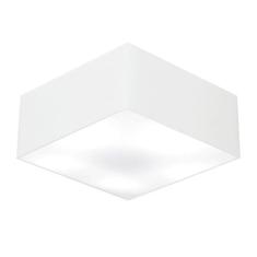 Plafon Quadrado Md-3053 Cúpula Em Tecido 21/60x60cm Branco - Bivolt
