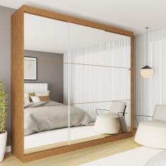 Guarda Roupa Casal Premium Rennes 205,9cm com Espelho 3 Portas 4 Gavet
