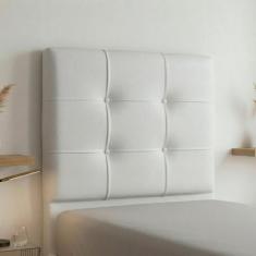 Cabeceira Solteiro Cama Box 90 cm London material sintético Branco - J