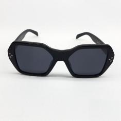 Óculos Retrô Preto Quadrado Feminino Clássico Proteção Uv Contra O Sol