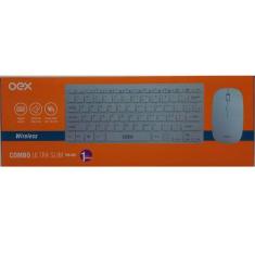 Kit Teclado E Mouse Wireless Ultra Slim Compacto Oex Tm405 Branco