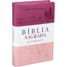 Bíblia Sagrada Letra Gigante  Ara  Capa Luxo Triotone Pink  Indíce  Sb