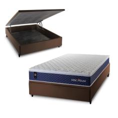 Conjunto Box Baú Lagras Azul 138x188x73 c/ Molas Ensacadas