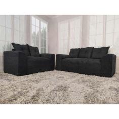 Sofá 2 e 3 Lugares Preto 601 Porto