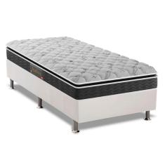  Cama Box Solteiro: Colchão Espuma D33 Pelmex Active Premium + Base CRC Courano White(88x188)