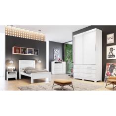 Guarda Roupa Solteiro 2 Portas 6 Gavetas - Capri-Branco - Móveis Novo Horizonte