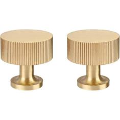 RZDEAL 2 puxadores de armário de latão sólido puxadores de gaveta de armário puxadores dourados puxadores modernos (1-1/20.3 cm x 1-1/8/28 mm x 28 mm), acabamento em latão escovado