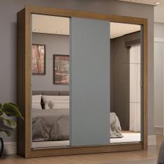 Guarda-Roupa Casal 3 Portas de Correr com Espelhos 4 Gavetas Sublime P