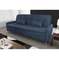 Sofá Cama Donna Suede Petroleo B257- Matrix - LM DECOR