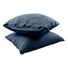 Jogo De Lençol Bordado Inglês Micropercal King 300 Fios 3pçs - Eurotéx