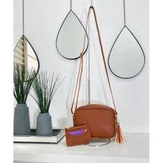 Bolsa Quadrada Feminina Com Alça Transversal de Regulagem Acompanha Um