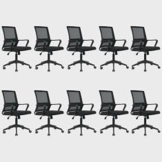 Kit 10 Cadeiras Giratória Escritório Diretor Tokyo