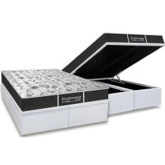 Cama Box Baú King: Colchão Molas Probel Prolastic ProDormir Sleep + Base crc Courano White(193x203)