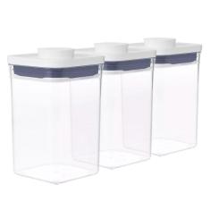 Kit Com 3 Potes Herméticos Oxo Pop 2.0 Quadrado - 1 Litro
