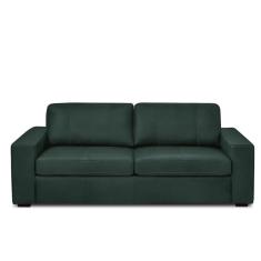 Sofá Decorativo Agatha 2 Lugares Sala De Estar 205cm Pés Em Madeira Couro Verde Musgo G88 - Gran Belo