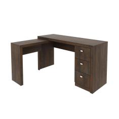 Mesa para Escritório com Mesa de Apoio e 3 Gavetas ME4101 Rústico Tecnomobili