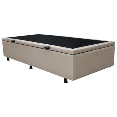 Base Box Baú Para Cama Solteiro 88x188cm Liz S05 Sintético Bege - Mpozenato