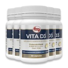 Kit 5 Vita D3 Vitamina D 60 Cápsulas Vitafor